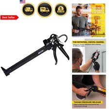 Heavy Duty Caulk Gun 18:1 Thrust Steel Frame No Drip No Mess Professional