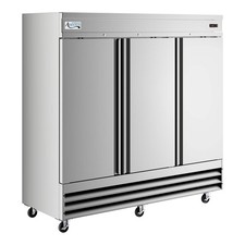 81 5/16" Stainless Steel Solid Door Reach-In Freezer