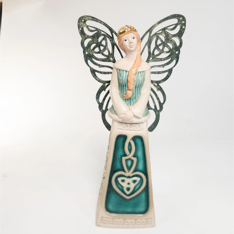 Figura de cerámica Enesco Eternamente Irlandesa Trinidad Nudo Pelo Rojo Ángel Foto 2 de 4