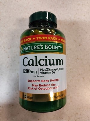 Nature's Bounty Calcium 1200mg, 120 Softgels, Exp. 10/2027