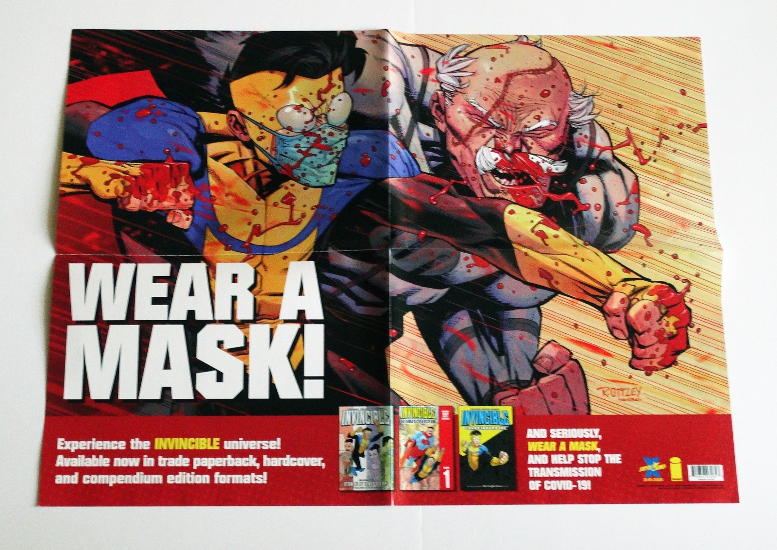 Invincible Wear A Mask Covid-19 Promotional Poster Folded 2021 Image Comics