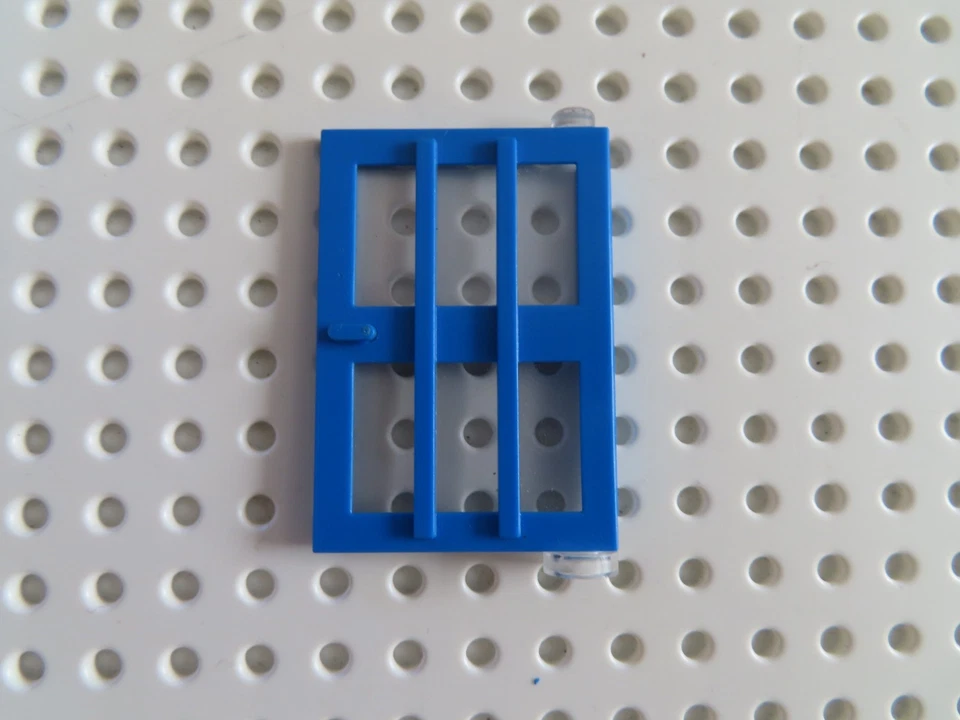 Lego 1 x Tür Sprossen rechts 73312  blau  1x4x5 Scheibe tr. klar 1854 6349 - Bild 1 von 1