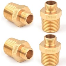 4 Pack RV Faucet Adapter 1/2 to 3/8 Reducer Faucet Supply Line Adapter Brass
