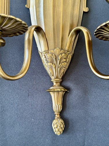 Antique PAIR Bronze Wall Sconce French Art Deco Nouveau 1910’s - Picture 4 of 9