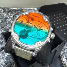 NUOVO Orologio Diesel Mr.daddy 2.0 Cinturino Poliuretano Trasparente Multizona DZ7427