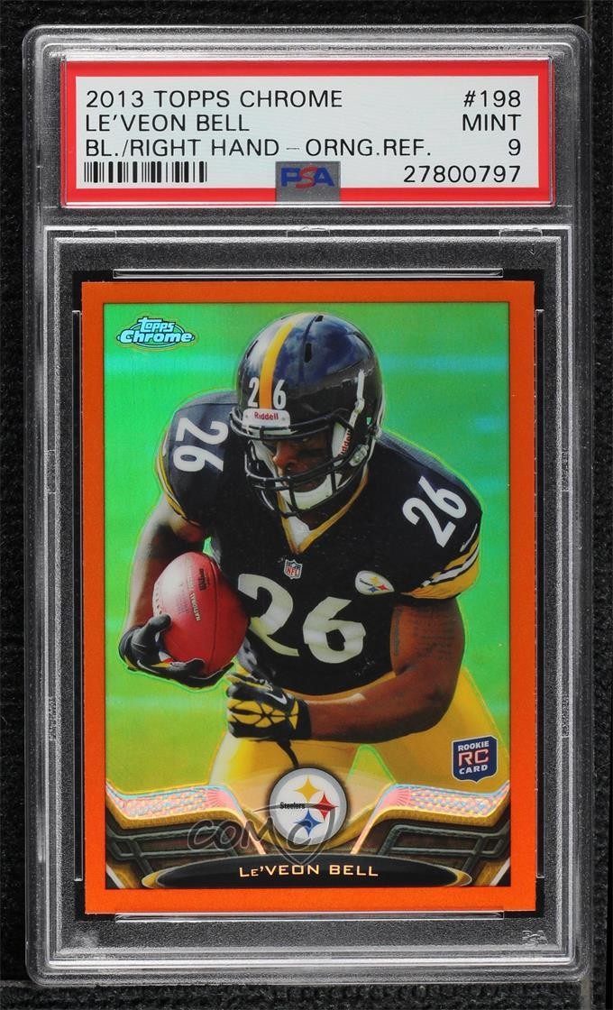 2013 Topps Chrome Retail Orange Refractor Le'Veon Bell PSA 9 MINT Rookie RC 16yo