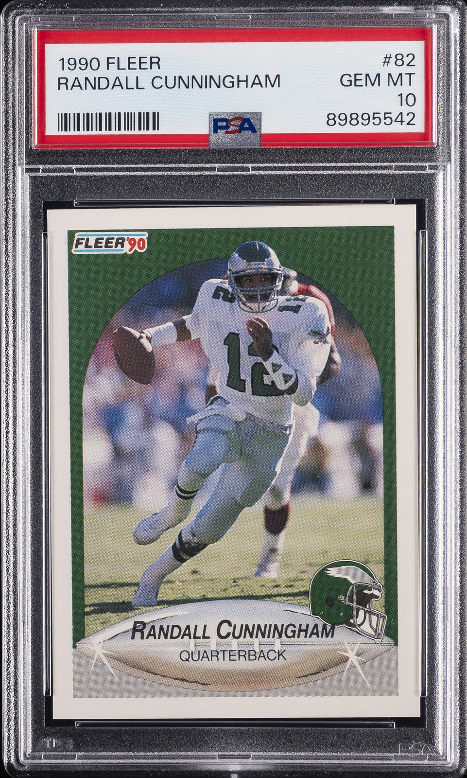 1990 FLEER #82 RANDALL CUNNINGHAM PSA 10