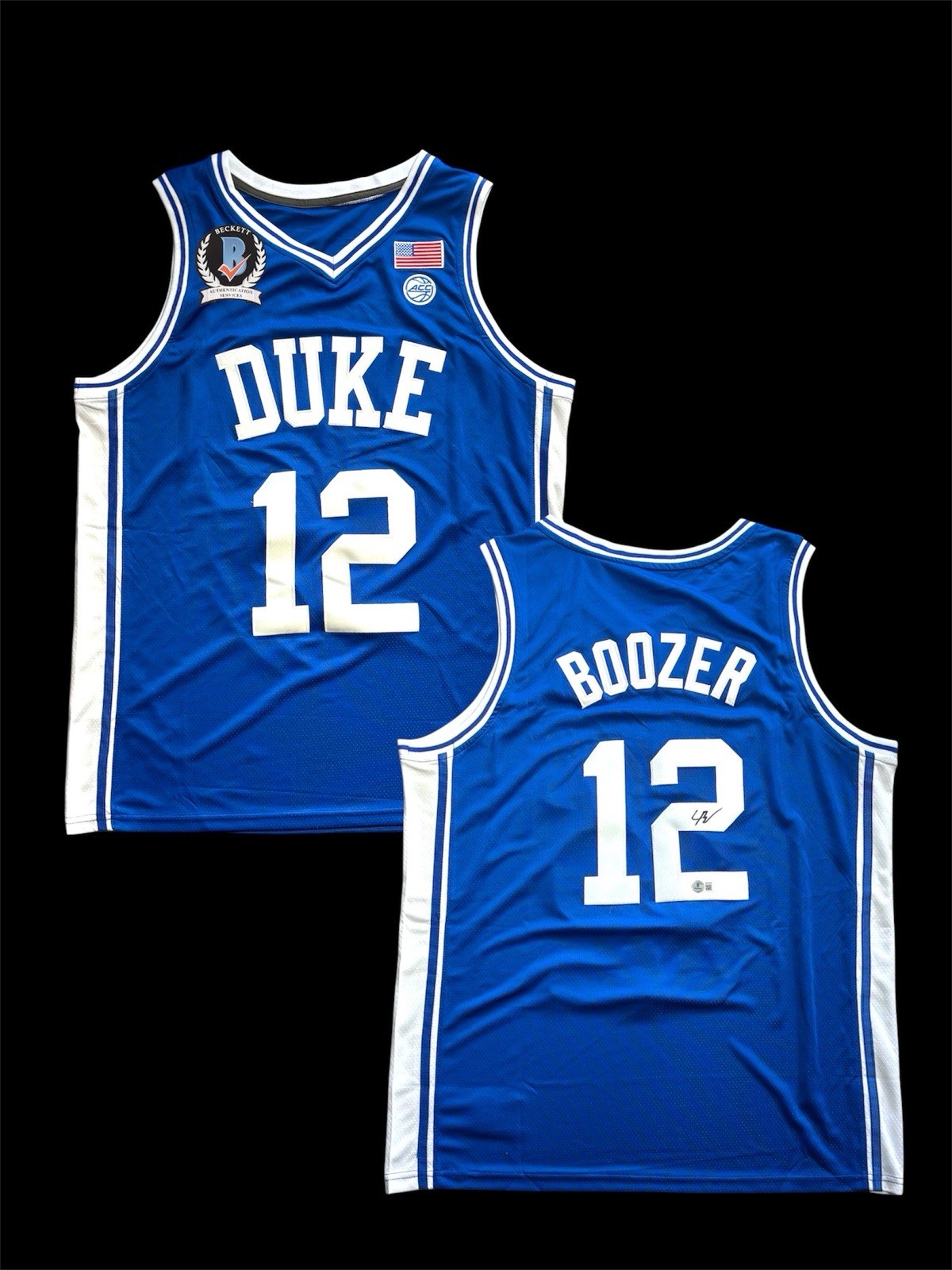 CAMERON BOOZER SIGNED DUKE BLUE DEVILS JERSEY BECKETT BAS 