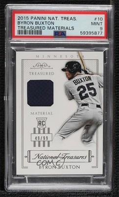 2015 National Treasures Treasured Materials 49/99 Byron Buxton #10 Rookie RC z0q