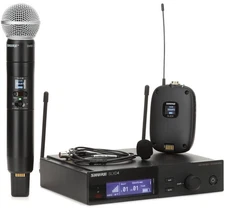 Shure SLXD124/85M Wireless Handheld and Lavalier Microphone Combo System - J52