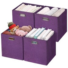 Posprica Storage Basket Bins,13&times;13&times;13 Foldable Storage Cube Boxes Fabr