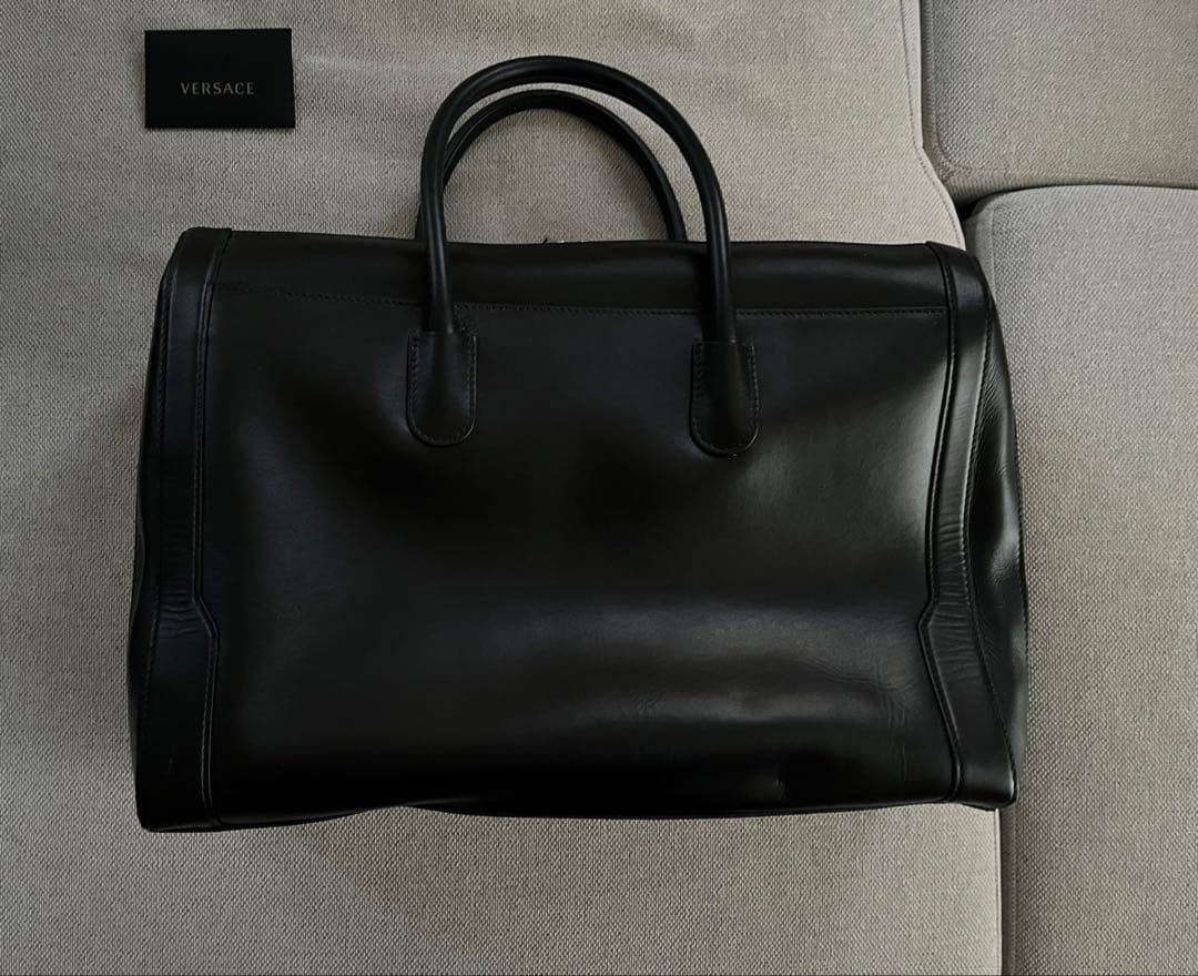 Versace Black Leather Business Bag Used Excellent Condition thumbnail 4