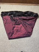 Burgundy Round Dinette Tablecloth With Fringe Size 90”