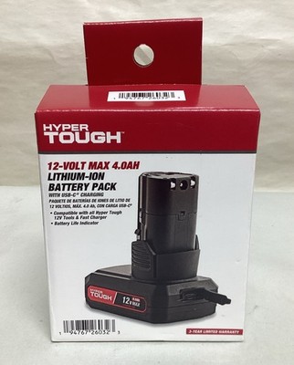Hyper Tough 12V Max 4.0Ah Lithium-Ion Power Tool Battery Pack 6032- Free S&H