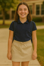 Nautica girls School Uniform Pull-on Scooter Skirt With Undershorts, Knit Waist