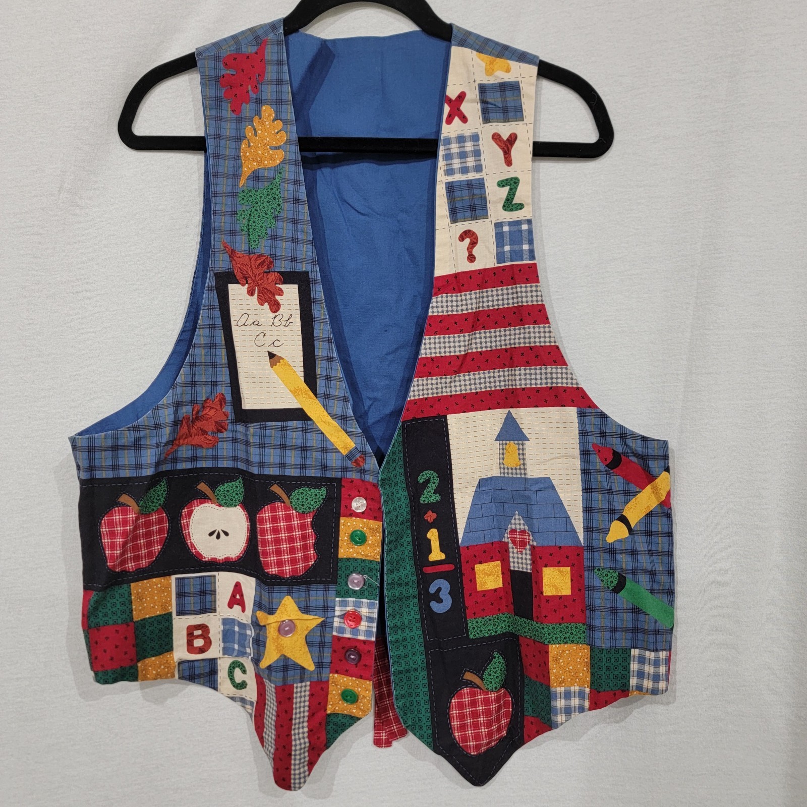 Vtg 90s Handmade Teachers vest Size Small Cottagecore Grannycore Read!