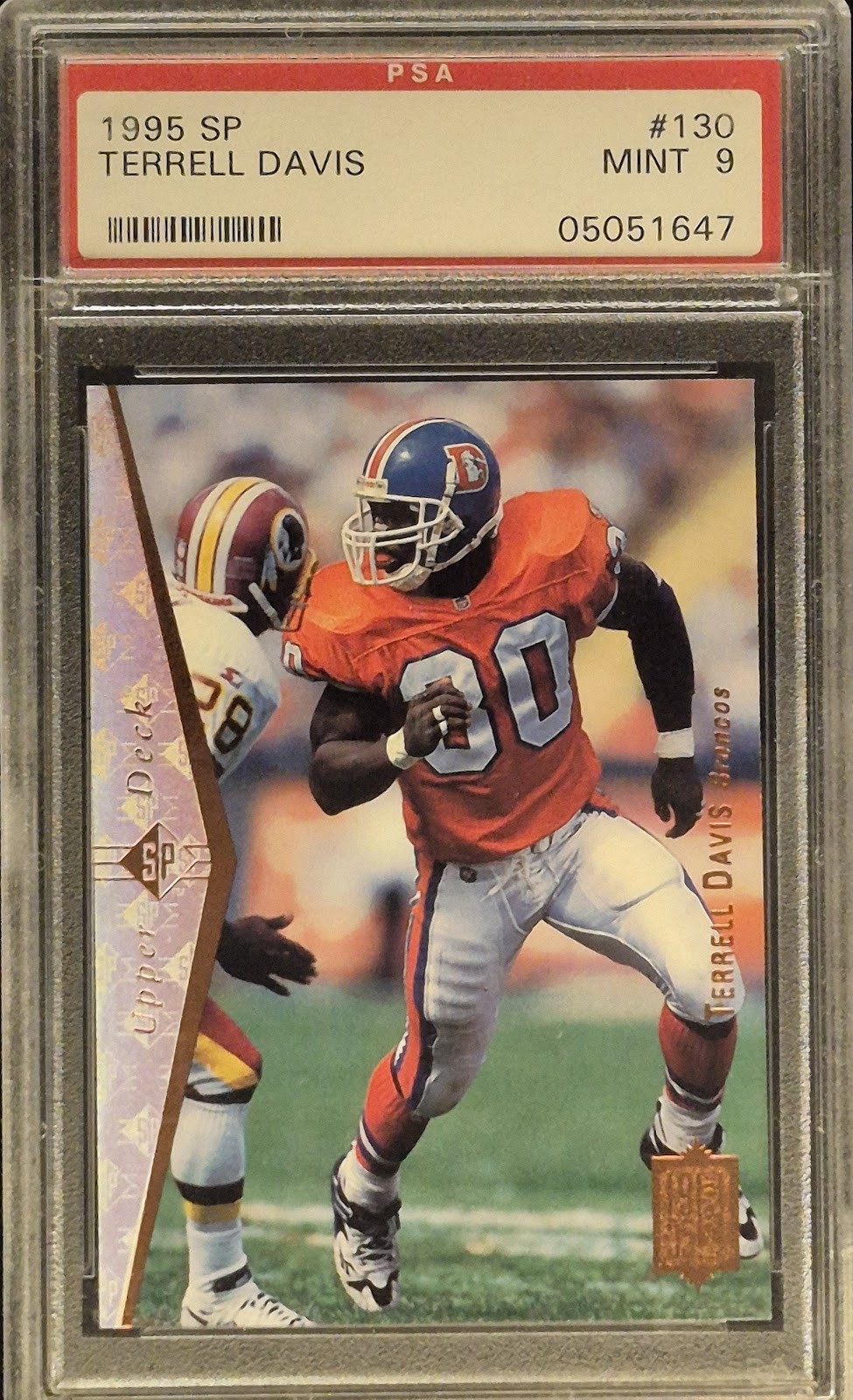 PSA MINT 9 1995 SP TERRELL DAVIS 130 05051647  DENVER BRONCOS