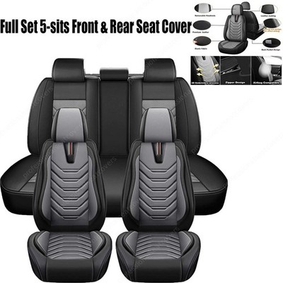 Fits Mitsubishi Outlander Auto Car 5-Seat Cover Leather Full Set Cushion Black
