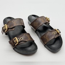 Louis Vuitton Bom Dia Brown LV Canvas Slide S...