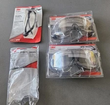 Lot of 4 New Safety Glasses 2 3m Goggles 1 3m Over The Glass 1 Custom Fit  Pics