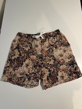 Mens floral print shorts, Size L, black, tan ...