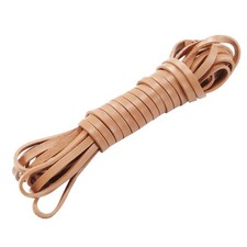 Flat Leather Cord, 5.5 Yard 5mm Leather String Strips for DIY Crafts Khaki