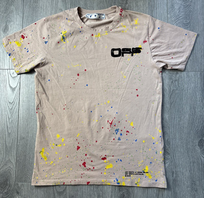 off white Paint Splash T Shirt Herren Gr. S
