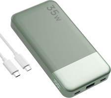 Power Bank 35W 10000Mah Portable Charger - Fast Charging with 2 USB-C In Out,1 U