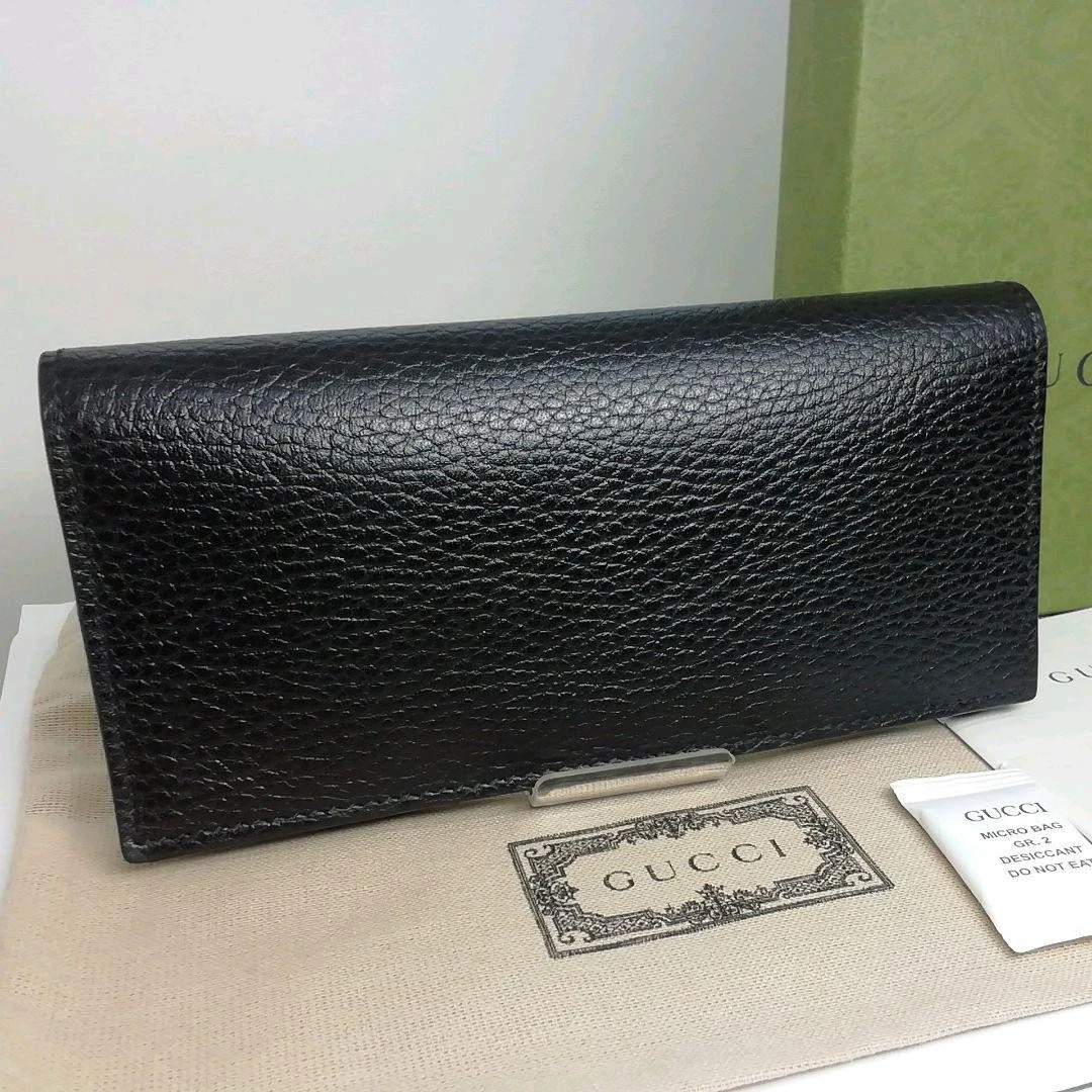 Sac de rangement Gucci GUCCI cuir grainé noir type rabat accessoires