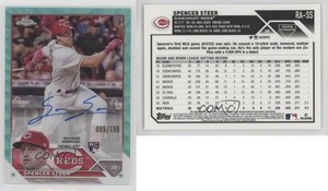 2023 Topps Chrome Rookie Aqua Wave Refractor /199 Spencer Steer #RA-SS Auto RC