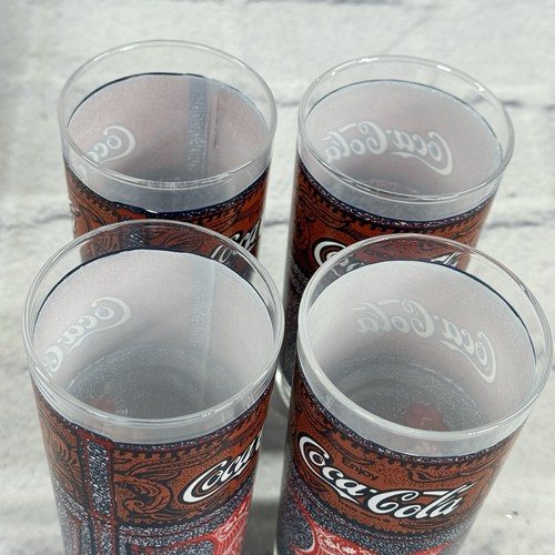 Vintage Coca-Cola Glass McDonalds The Denim Collection Set Of 4 80s - Picture 8 of 9