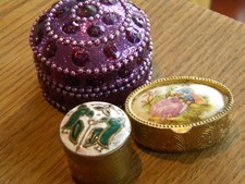 Dose Antik Tabackdose Pillendose Büchse 3 er Set Hochzeit Schmuck Schatulle Deko