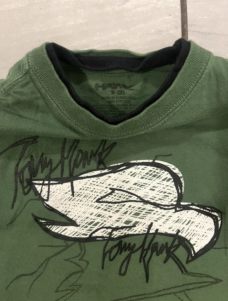 Camiseta Tony Hawk verde aspecto en capas negra manga larga juvenil pequeña 8 Foto 4 de 4