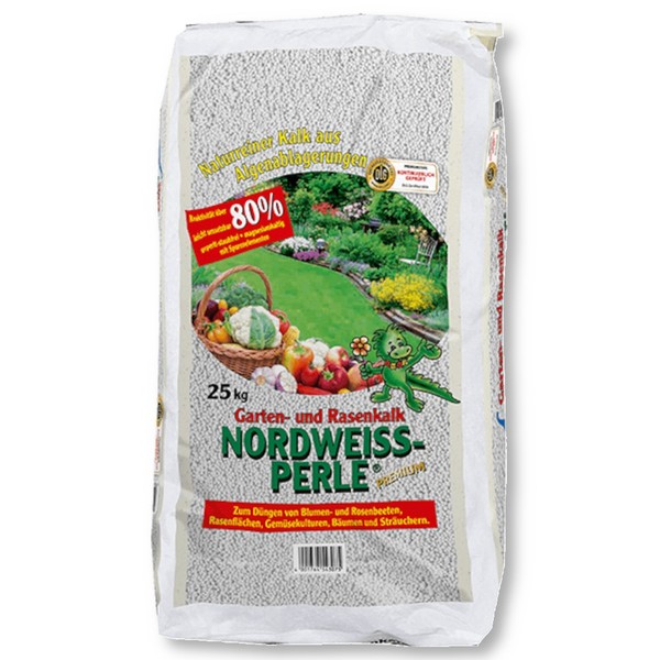 Nordweiss Perle 25 Kg Gartenkalk Rasenkalk Bodenaktivator Staubfrei Kohlensauer-image