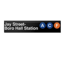 Jay St Subway Sign Replica A c F Train NYC MTA New York Green Brooklyn Boro Hall