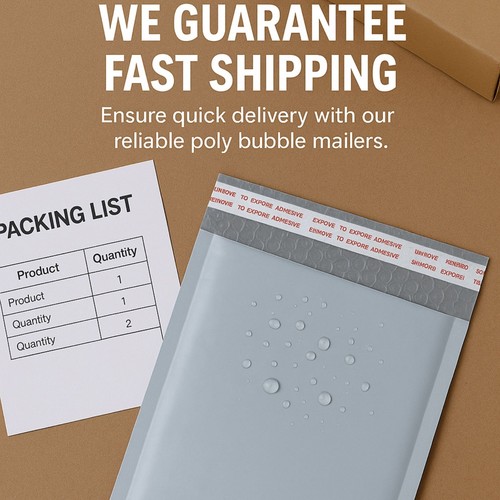 25 Pcs #4 9.5x13.5 Poly Bubble Mailers Padded Envelopes Shipping Mailing Bags - Picture 4 of 8