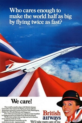 British Airways Concorde Retro Poster von 1975 - 16 x 12 A3 Druck