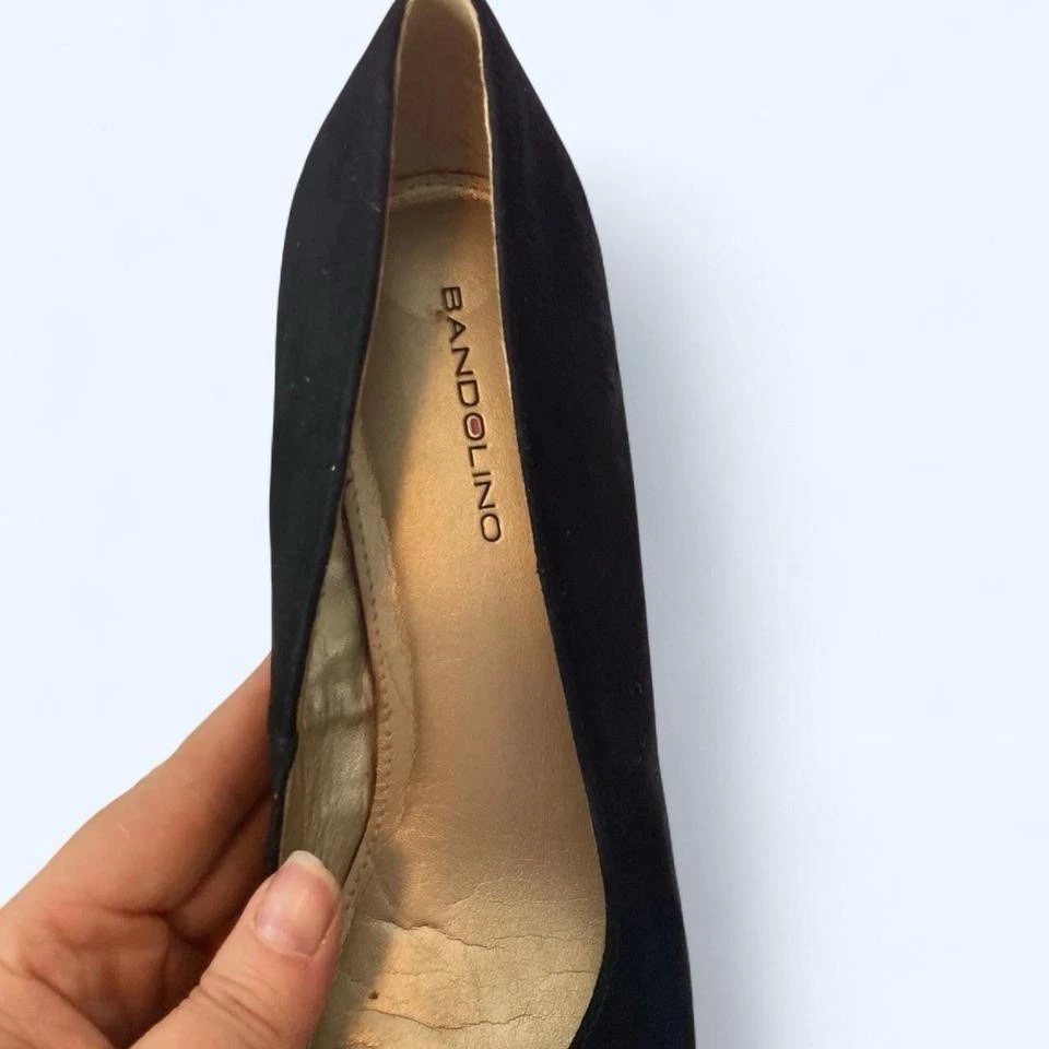 Bandolino Negro Gamuza Tacón Cuñas con Detalle de Hebilla Inseguro de Talla Diseñador Foto 2 de 4