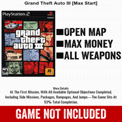 Grand Theft Auto III 100% All Items PS2 Memory Card Playstation