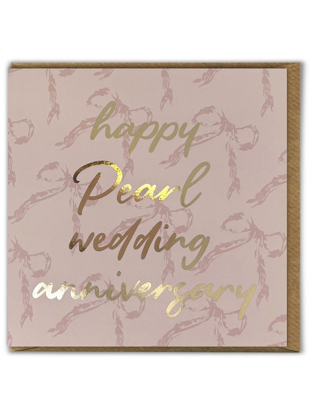 Pretty 30th Wedding Anniversary Card 'Pearl' 30 Years Luxury Gold Foil Design