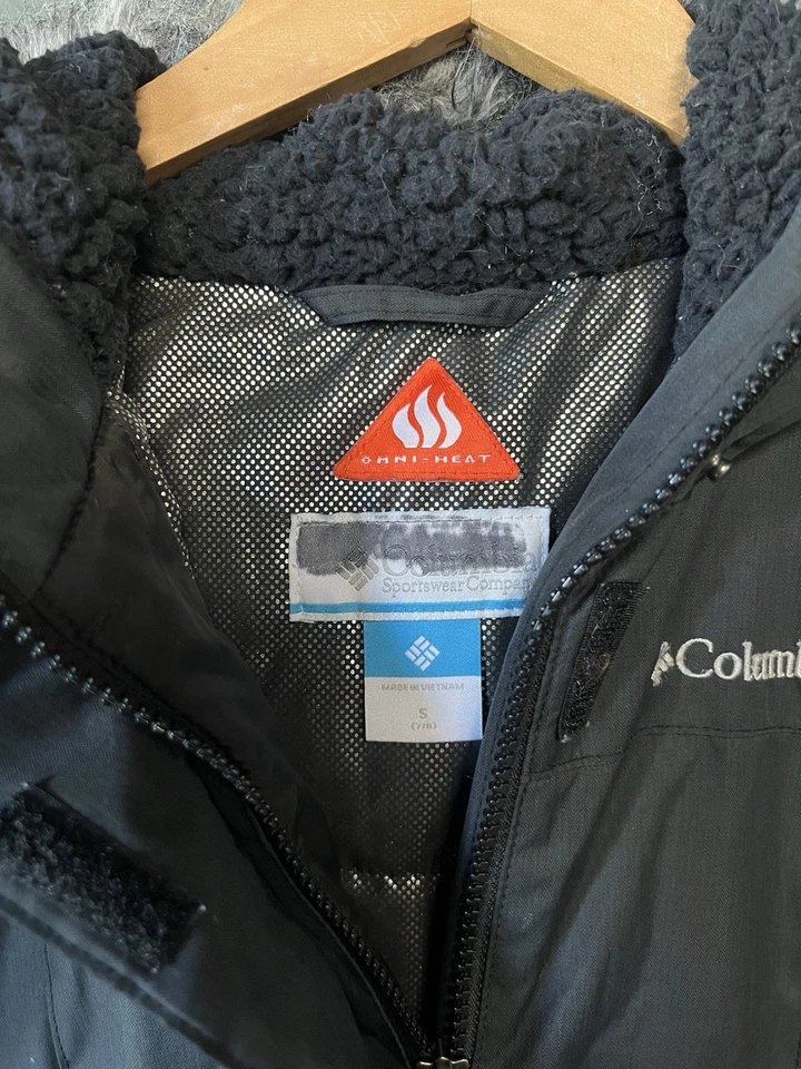 Columbia Youth Girls Black Full Zip Omni-Heat Outdoor Snow Jacket Hooded Small - Image 3 of 3