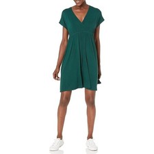 Amazon Essentials Women's Surplice Green Dress Xsmall