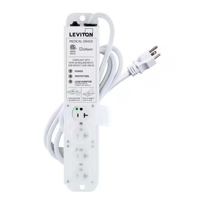 Leviton 53C4m-2S7 Outlet Strip, Surge, Rack Mounted, 4 5-20R, 5-20P, 7 Ft.,
