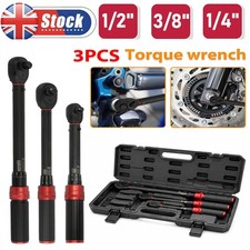 NEW Calibrated Torque Wrench Set 5–200NM 1/4 3/8 1/2" Heavy Duty Garage Tool UK