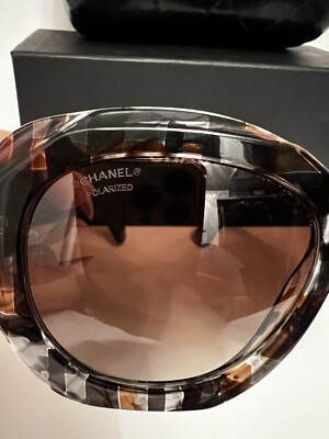 CHANEL Tweed Acetate Sunglasses (CH 5323) Brown/Gray w  display picture 1