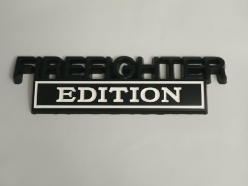 2PCS Firefighter Edition Emblems 3D Metal Fender Badge Car Decal Black and White - Picture 11 of 14
