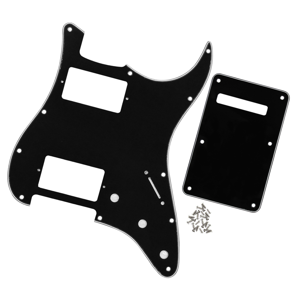 NEW Black 3Ply Guitar Pickguard HH 11Holes & Back Plate for FD ST Guitar