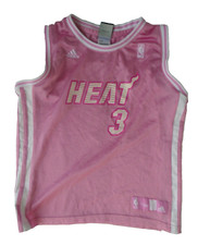 Adidas NBA Miami Heat 3 Dwyane Wade Jersey Youth Size L 14 Pink