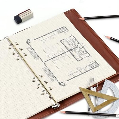 A5 Weekly Plan Refill Paper - 45 Sheets For 6-Hole Round Ring Binder, 8.5 Inch/14.2x21cm