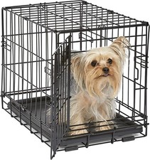 Cage Pet Dog Cat Animal Crate Kennel Folding Tray Metal Pen Door Leak-proof Pan